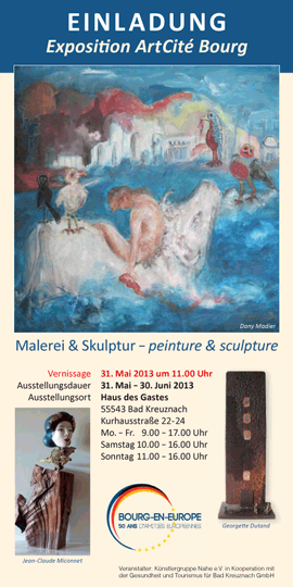 Einladung Exposition ArtCite Bourg in Bad Kreuznach