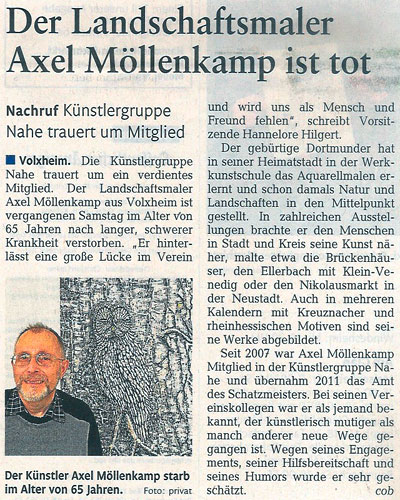 Nachruf Axel Möllenkamp